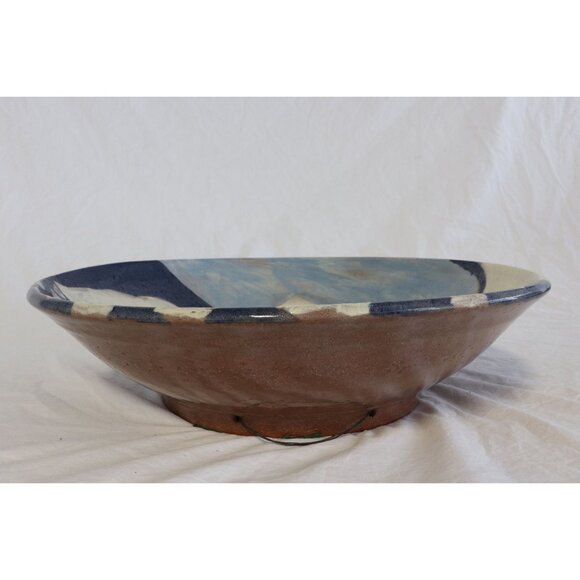 Vintage 1970’s Handmade Extremely Large "Cloud" Pottery Bowl Signed By Artist - Picture 2 of 10